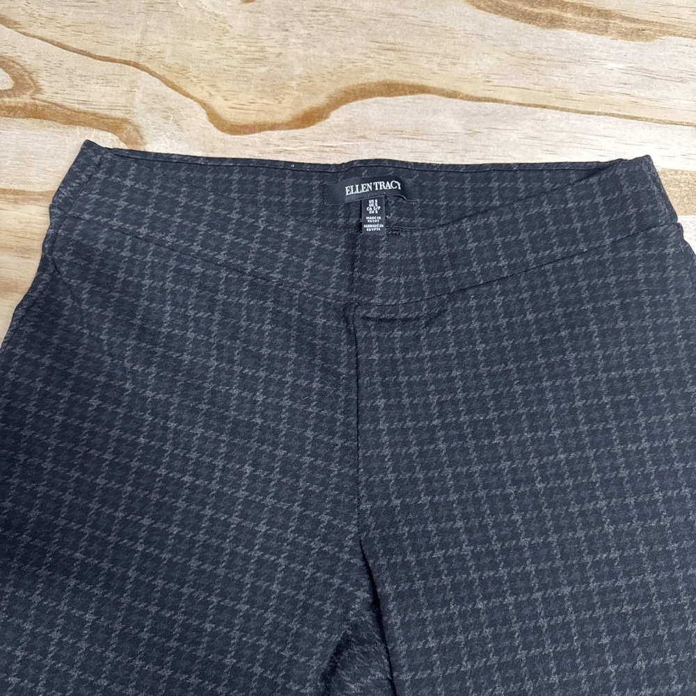Ellen Tracy Pants Slim Leg Pull On Ankle‎ Houndstooth  Small - Picture 3 of 6